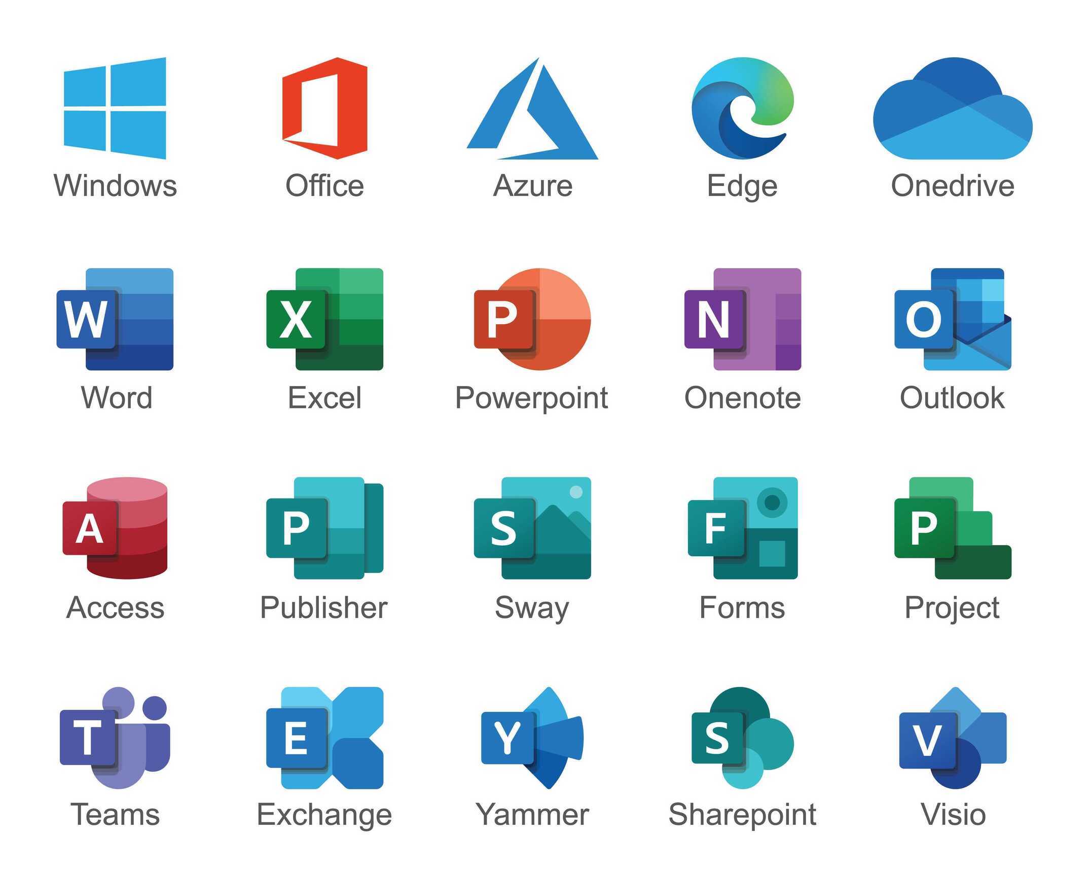 Microsoft App logos